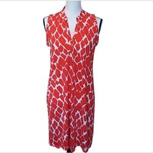 Cremieux giraffe print orange shift dress size sm